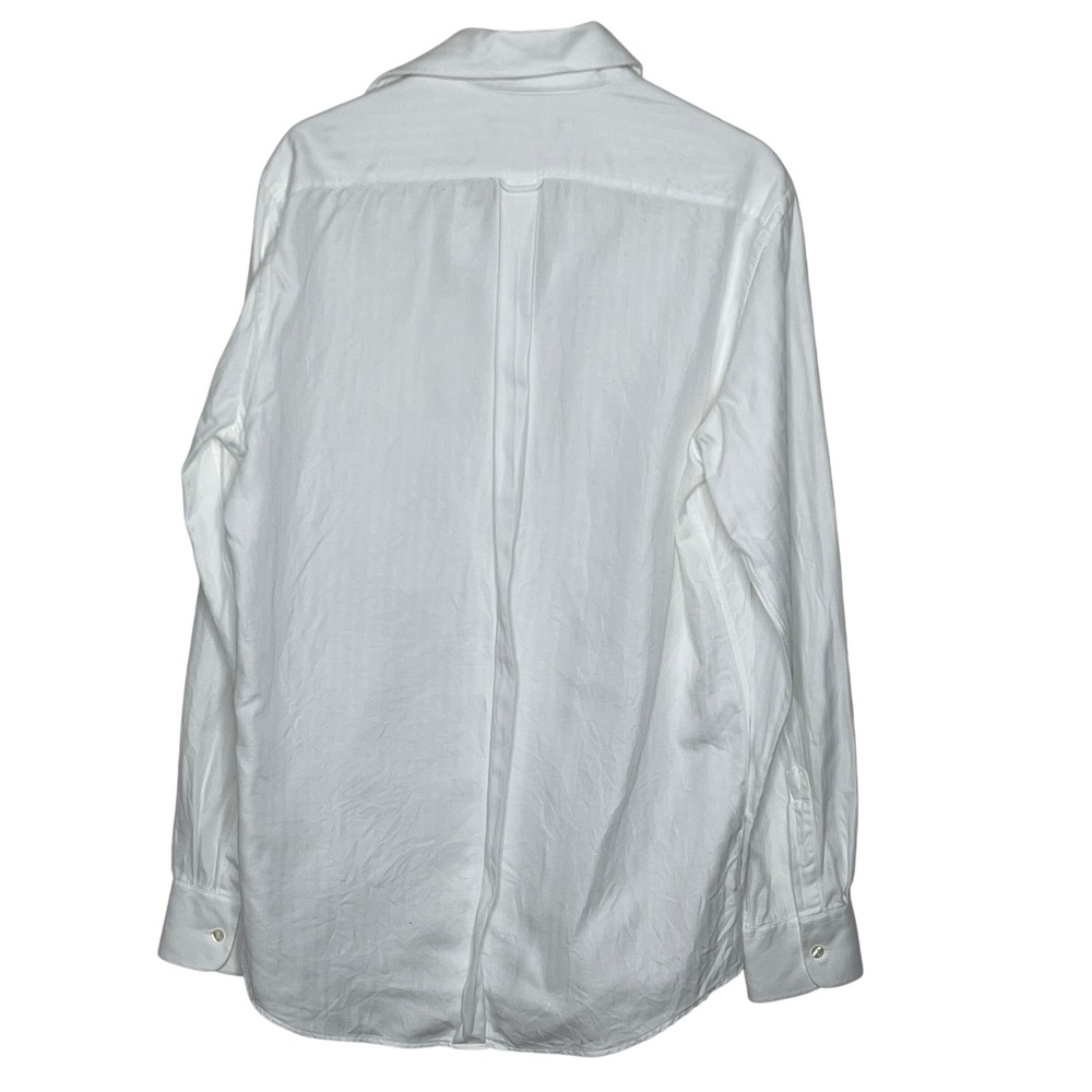 Dolce & Gabbana White Herringbone Cotton Button Down Shirt Mens 17/43 Italy - Picture 2 of 8